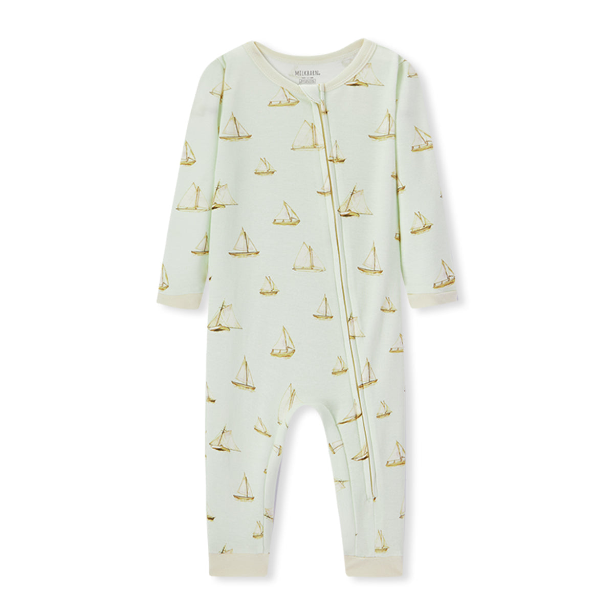 Sailboat Melody Organic Cotton Zipper Pajama