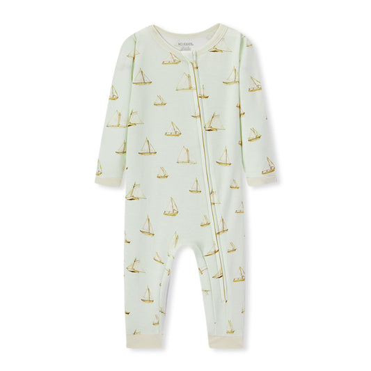 Sailboat Melody Organic Cotton Zipper Pajama