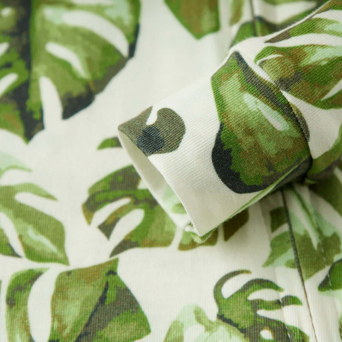 Island Leaf Cotton Stretch Zipper Pajama