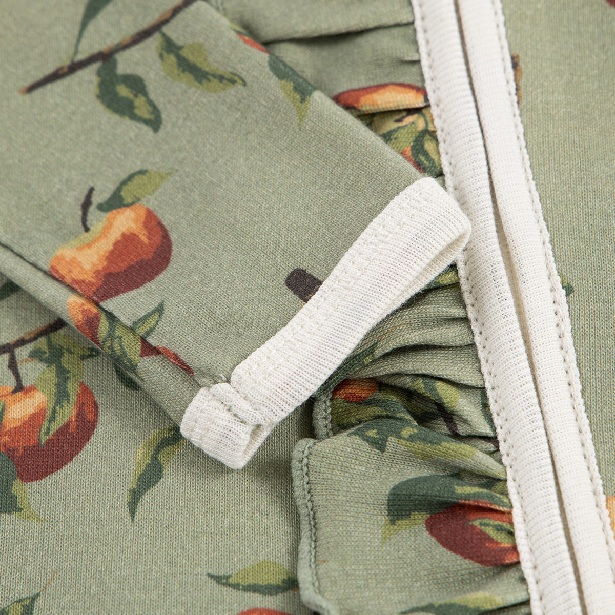 Apple Orchard Organic Cotton Ruffle Footed Romper