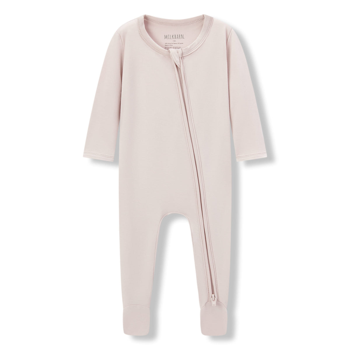 Sepia Rose Luxe Solid Zipper Footed Romper