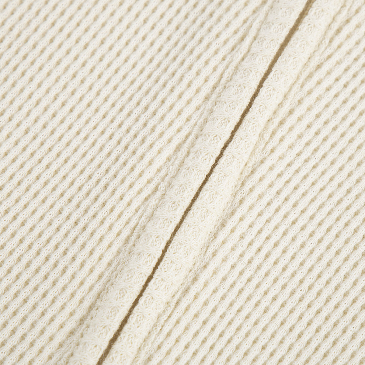 Vanilla Waffle Zipper Footed Romper