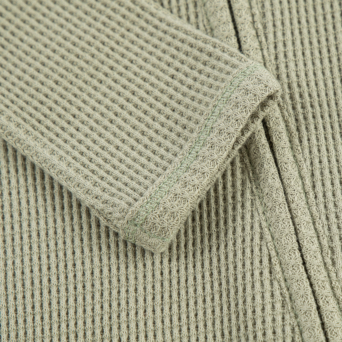 Tea Waffle Zipper Footed Romper