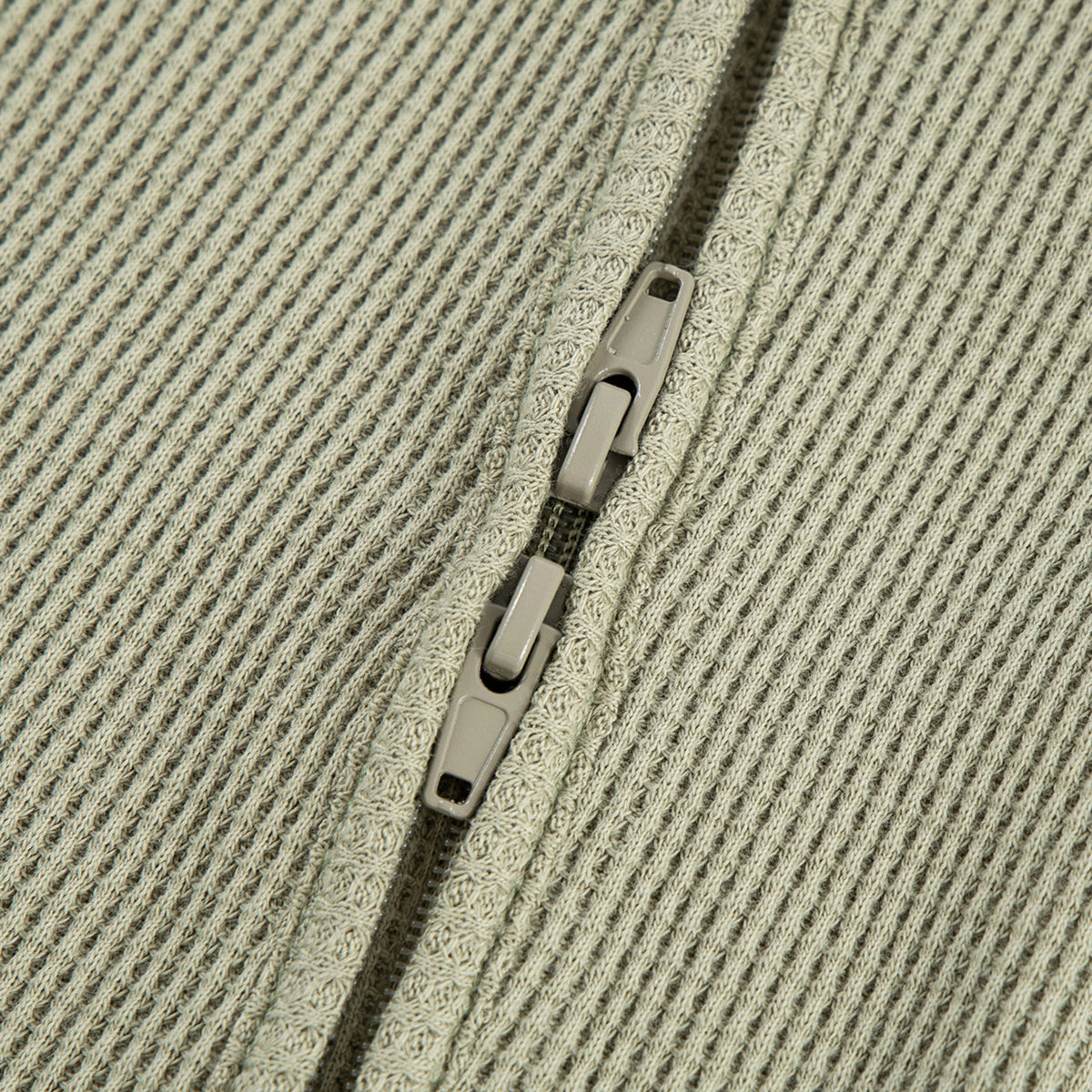 Tea Waffle Zipper Footed Romper