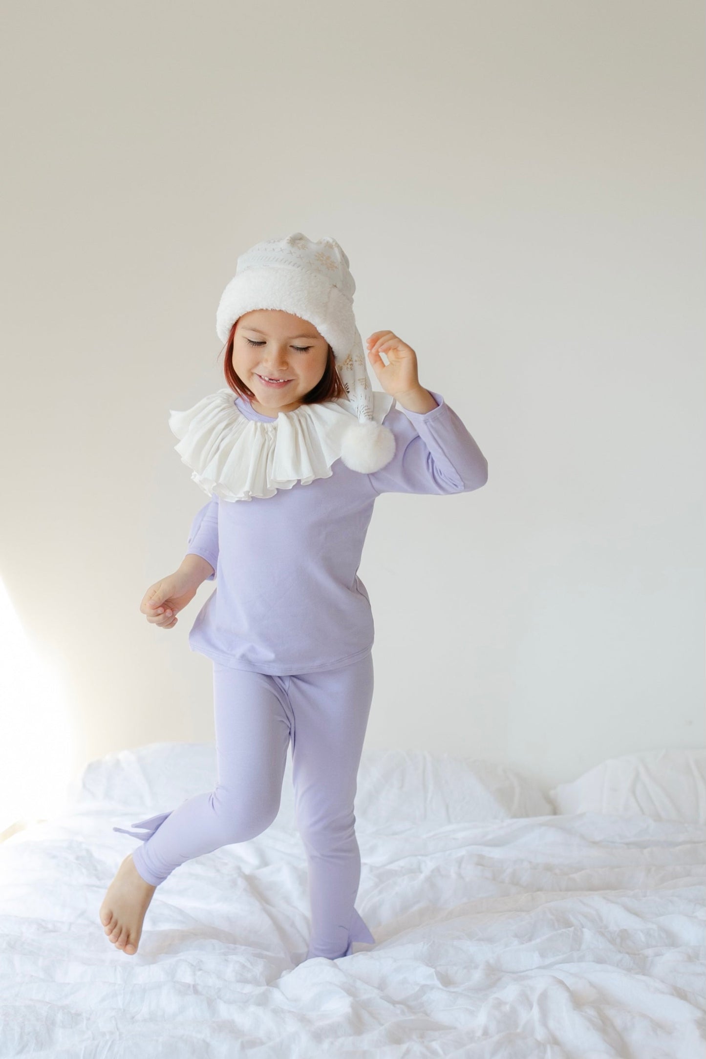 Pastel Purple Elf Pajama Costume for Kids – Holiday Christmas Sleepwear Outfit