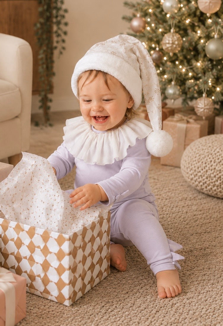 Pastel Purple Elf Pajama Costume for Kids – Holiday Christmas Sleepwear Outfit