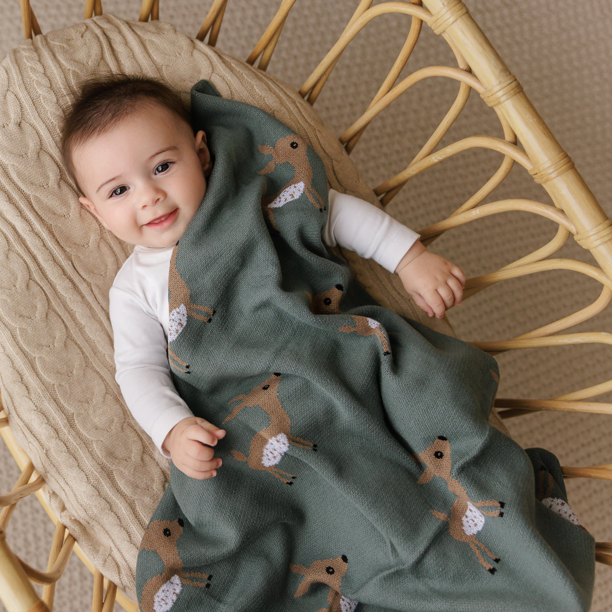 Whimsy Collection - Luxury 100% Cotton Knit Swaddle Baby Blanket
