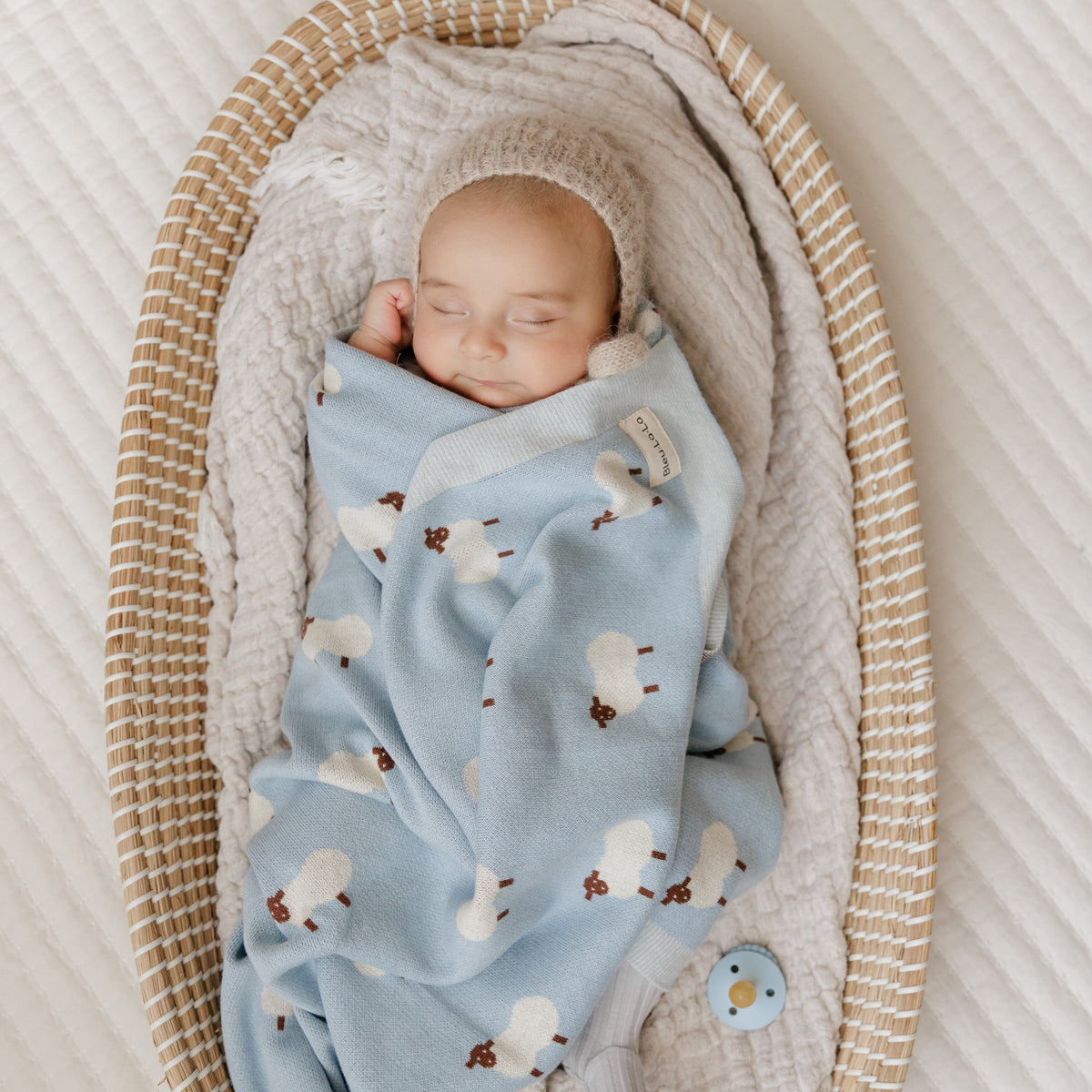 Whimsy Collection - Luxury 100% Cotton Knit Swaddle Baby Blanket