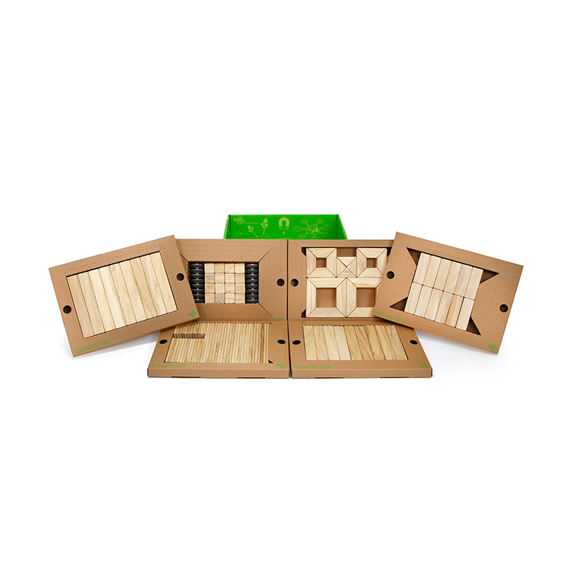 130-Piece Classroom Kit Magnetic Wooden Blocks Bulk Pack