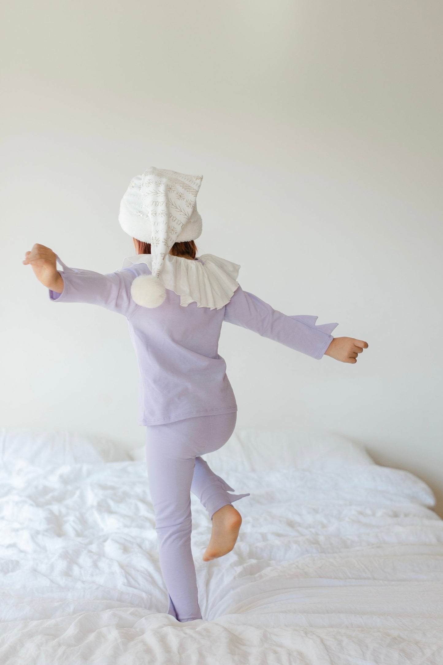 Pastel Purple Elf Pajama Costume for Kids – Holiday Christmas Sleepwear Outfit