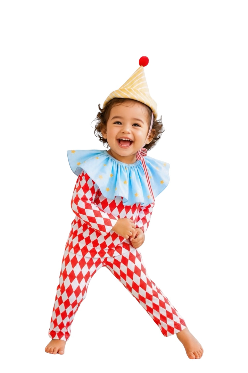 Vintage Harlequin Clown Costume for Kids | Circus Halloween Costume