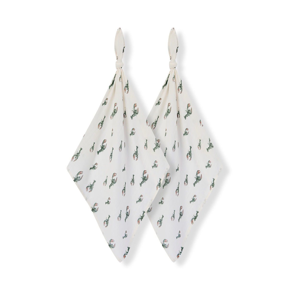 Mint Lobster Bamboo Two-Piece Burp Cloth Set