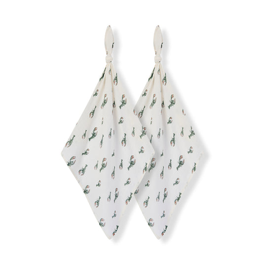 Mint Lobster Bamboo Two-Piece Burp Cloth Set