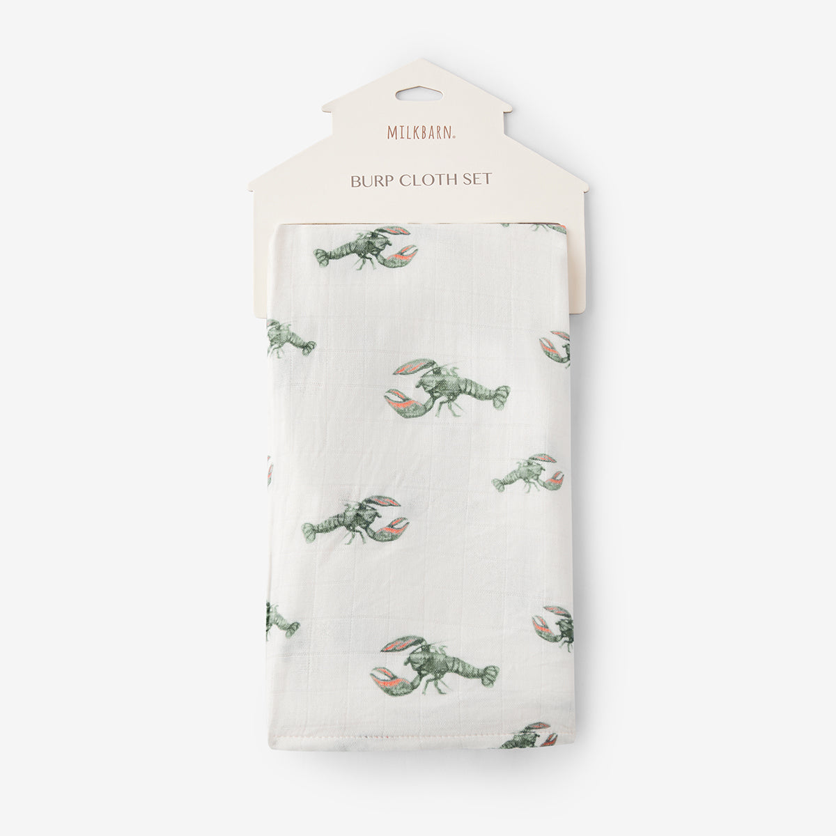 Mint Lobster Bamboo Two-Piece Burp Cloth Set