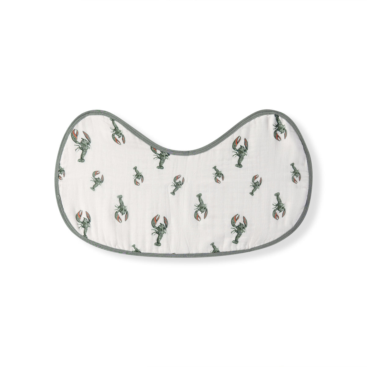 Mint Lobster Contour Four Layer Burp Cloth