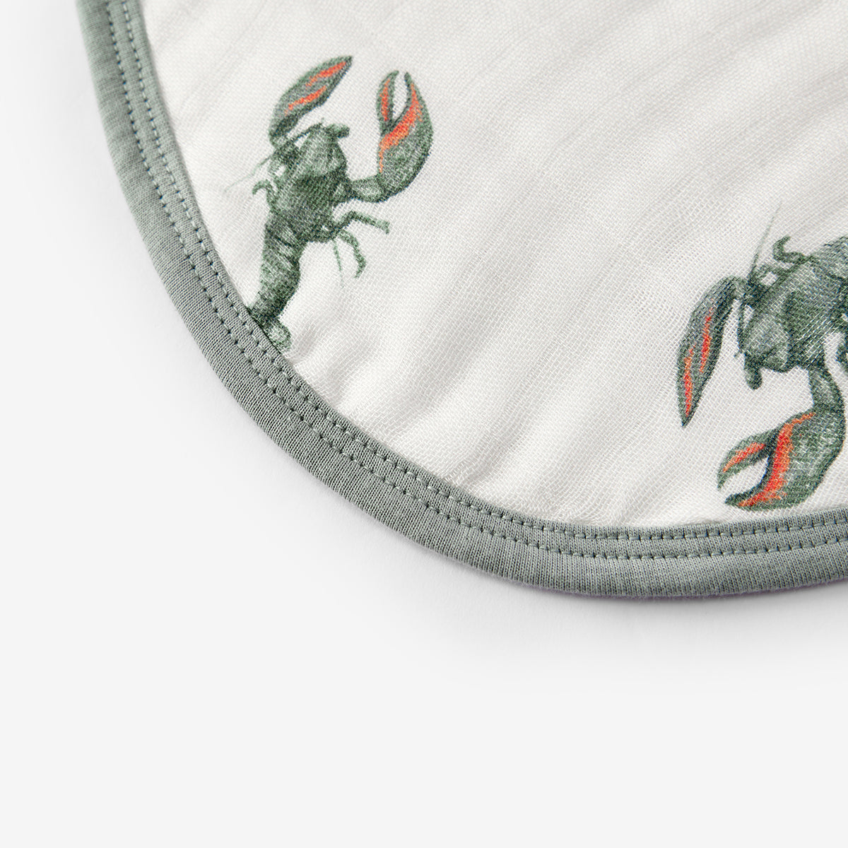 Mint Lobster Contour Four Layer Burp Cloth
