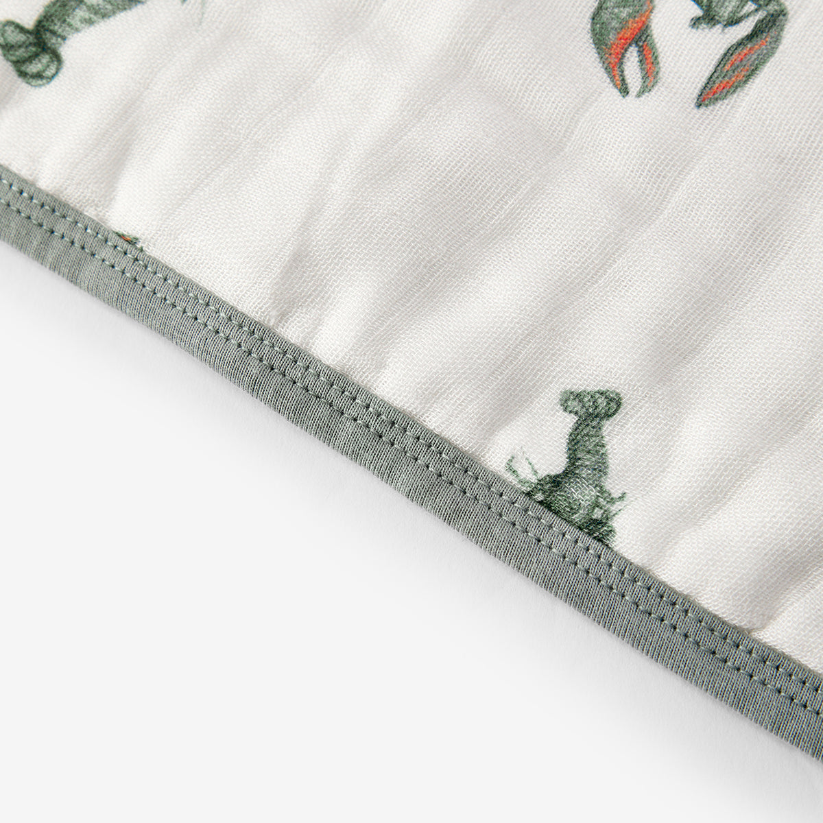 Mint Lobster Contour Four Layer Burp Cloth