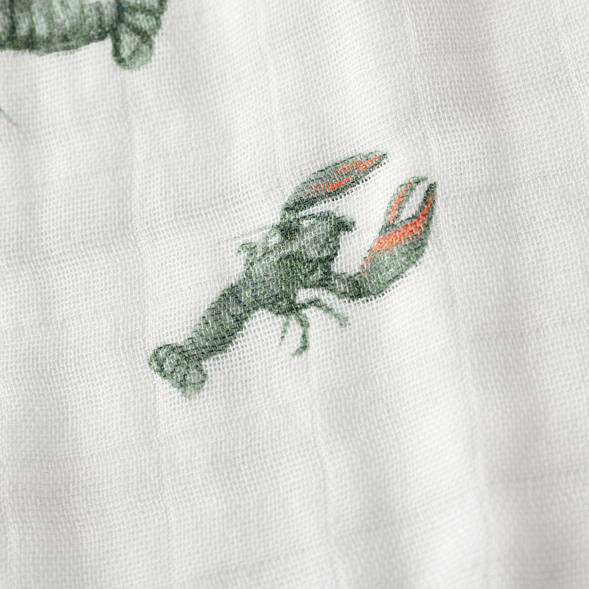 Mint Lobster Contour Four Layer Burp Cloth