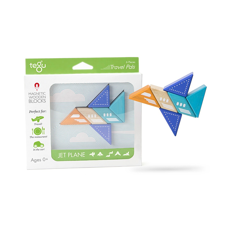 Travel Pals - Jet Plane, Magnetic Wooden Blocks, 6 pieces