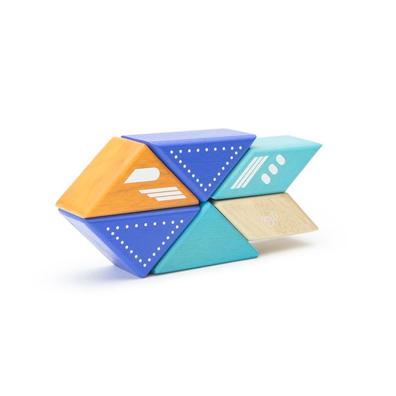 Travel Pals - Jet Plane, Magnetic Wooden Blocks, 6 pieces