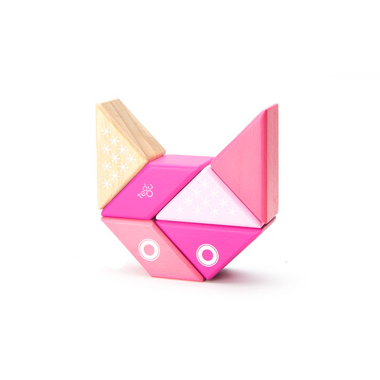 Travel Pals - Kitty, Magnetic Wooden Blocks, 6 pieces