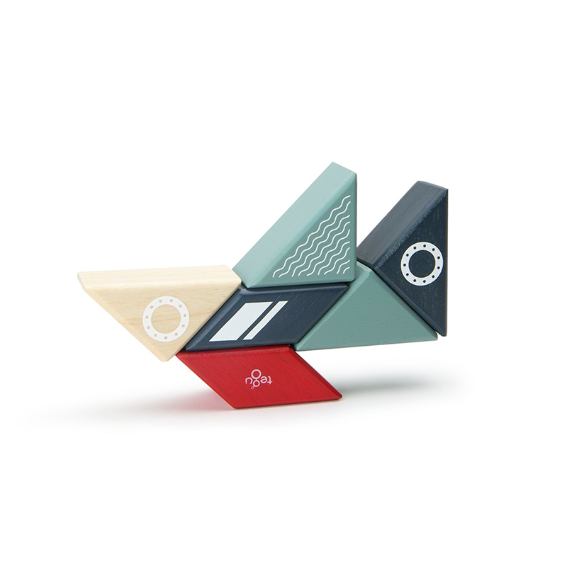 Travel Pals - Tugboat, Magnetic Wooden Blocks, 6 pieces