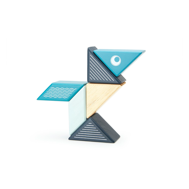 Travel Pals - Whale, Magnetic Wooden Blocks, 6 pieces