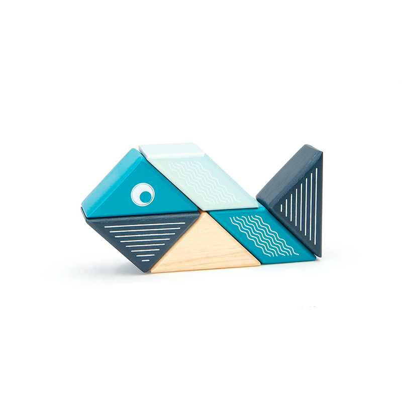 Travel Pals - Whale, Magnetic Wooden Blocks, 6 pieces
