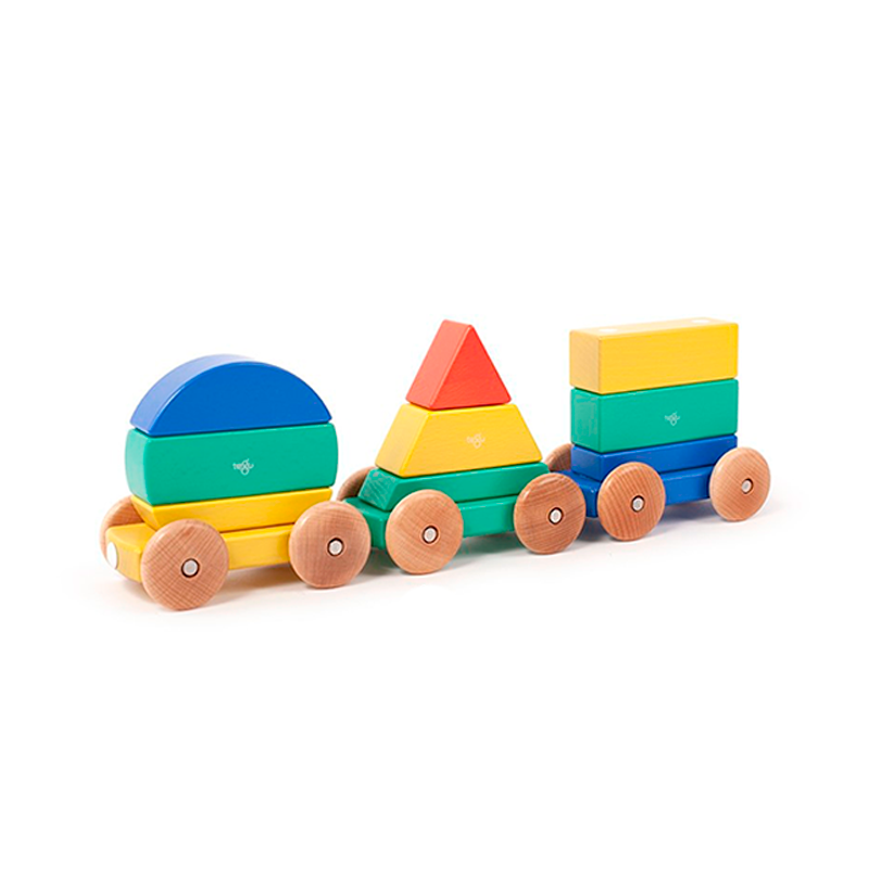 Magnetic Shape Train, Tegu Baby and Toddler, 9 pieces
