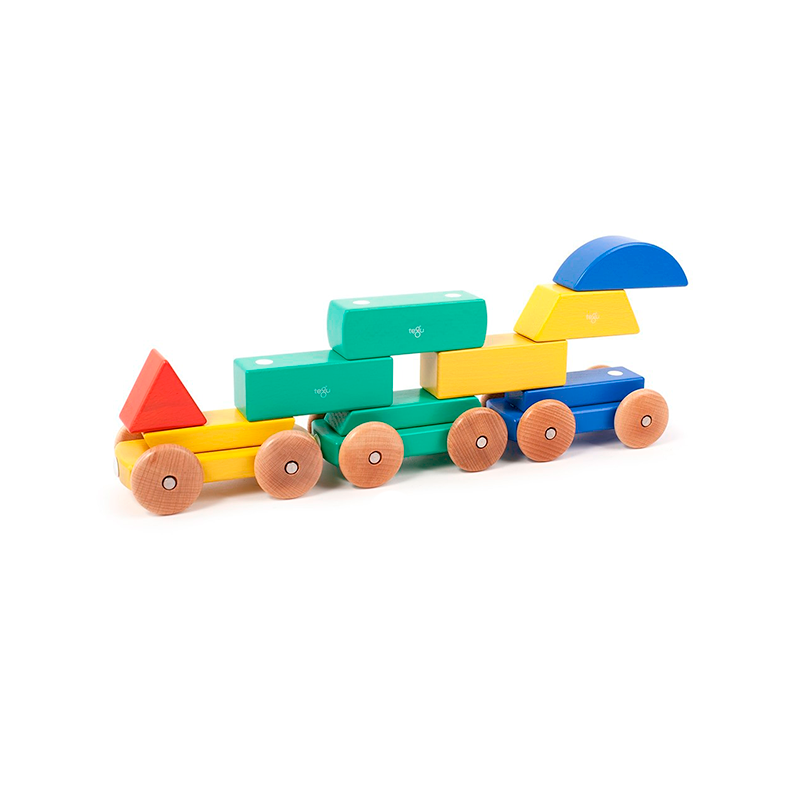 Magnetic Shape Train, Tegu Baby and Toddler, 9 pieces