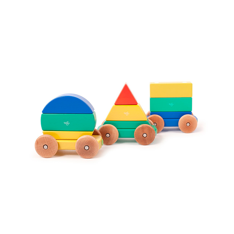 Magnetic Shape Train, Tegu Baby and Toddler, 9 pieces