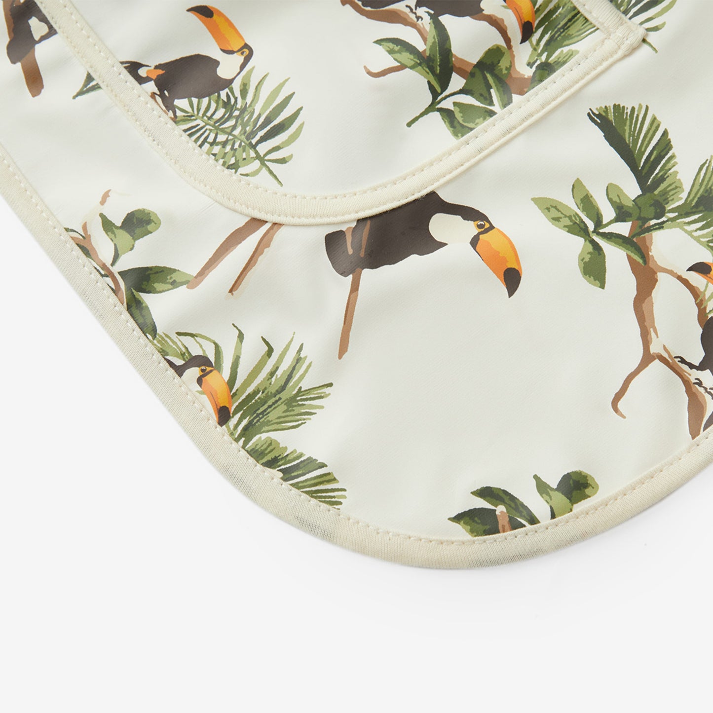 White Toucan Long Sleeve Pocket Bib
