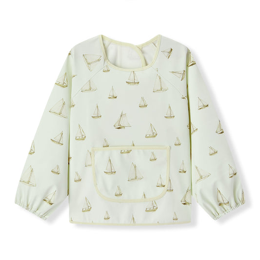 Sailboat Melody Long Sleeve Pocket Bib