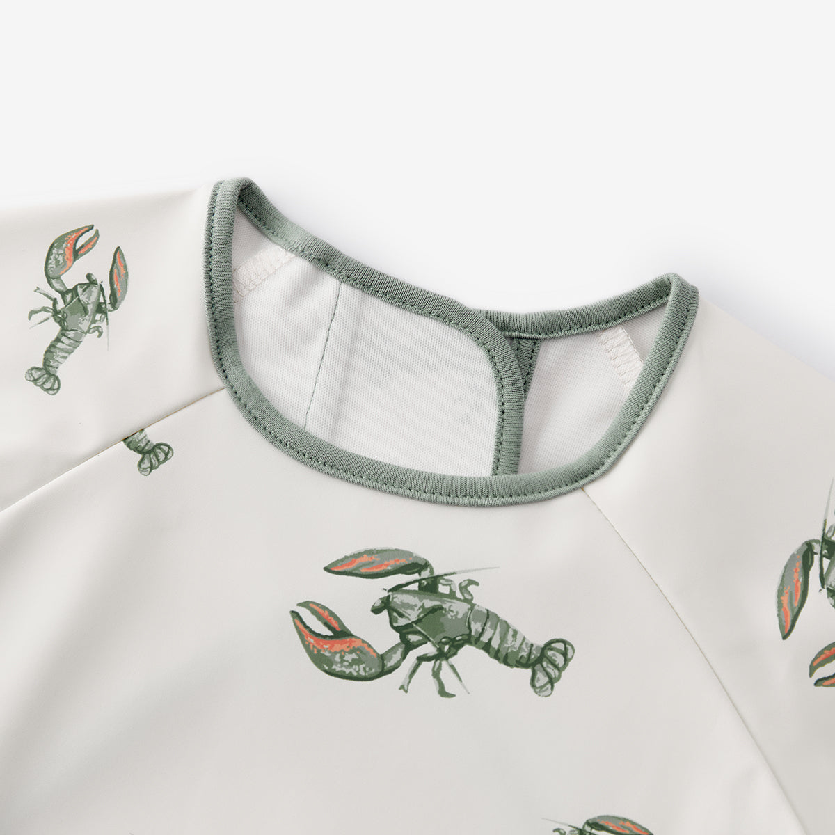 Mint Lobster Long Sleeve Pocket Bib