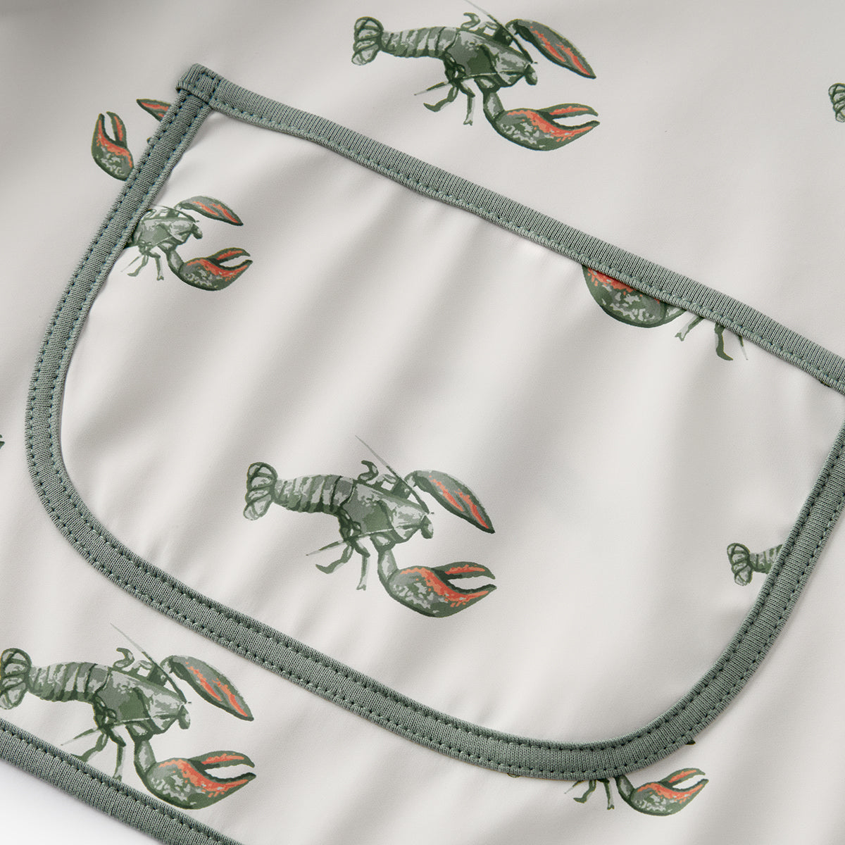 Mint Lobster Long Sleeve Pocket Bib