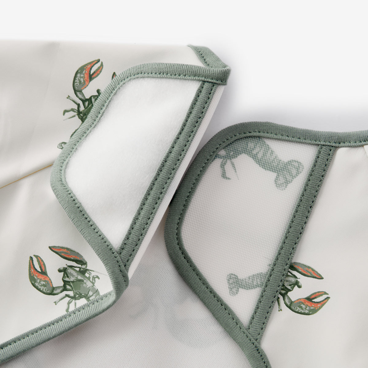 Mint Lobster Long Sleeve Pocket Bib