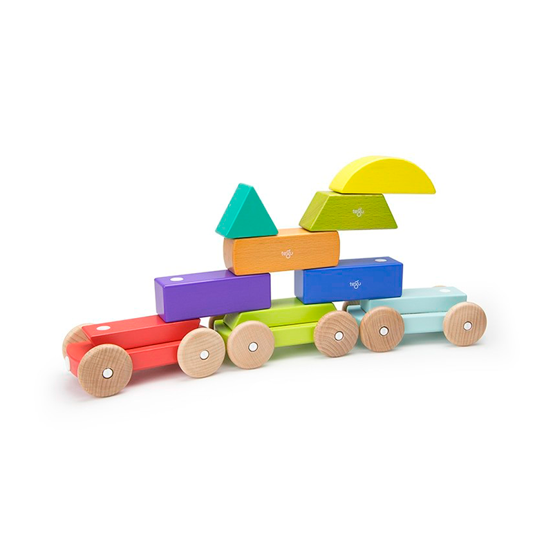 Magnetic Shape Train, Tegu Baby and Toddler, 9 pieces