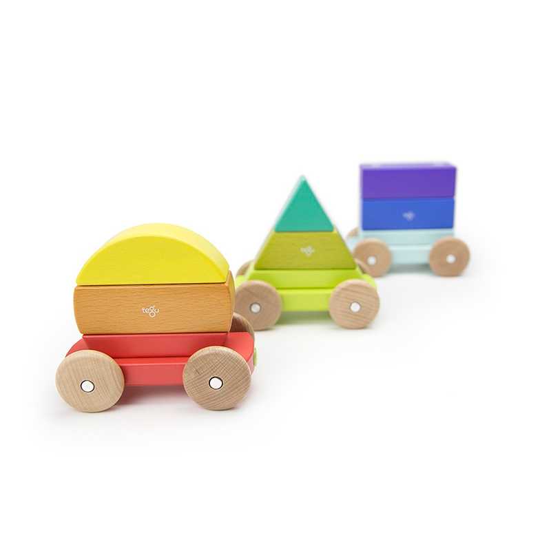 Magnetic Shape Train, Tegu Baby and Toddler, 9 pieces