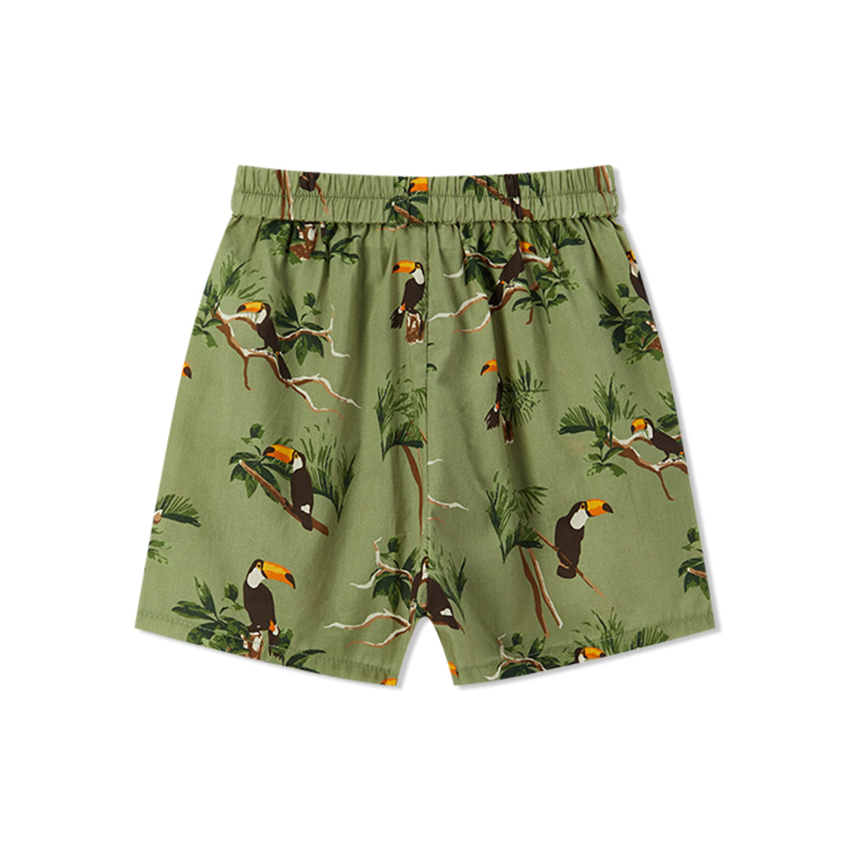 Toucan Collar Button-Up Shirt & Shorts Set