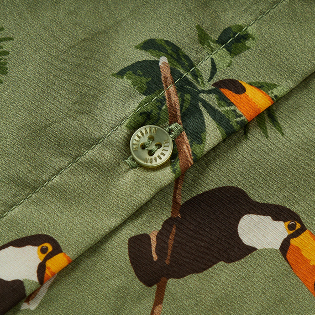 Toucan Collar Button-Up Shirt & Shorts Set