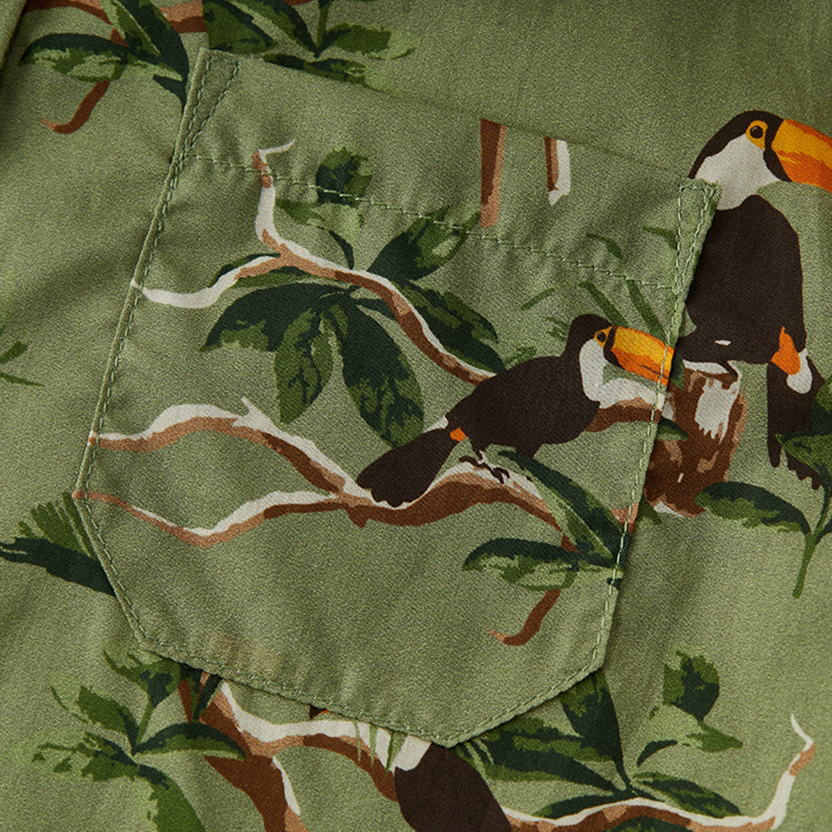 Toucan Collar Button-Up Shirt & Shorts Set
