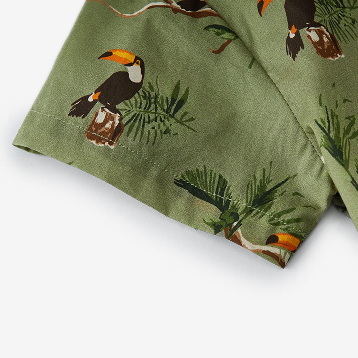 Toucan Collar Button-Up Shirt & Shorts Set