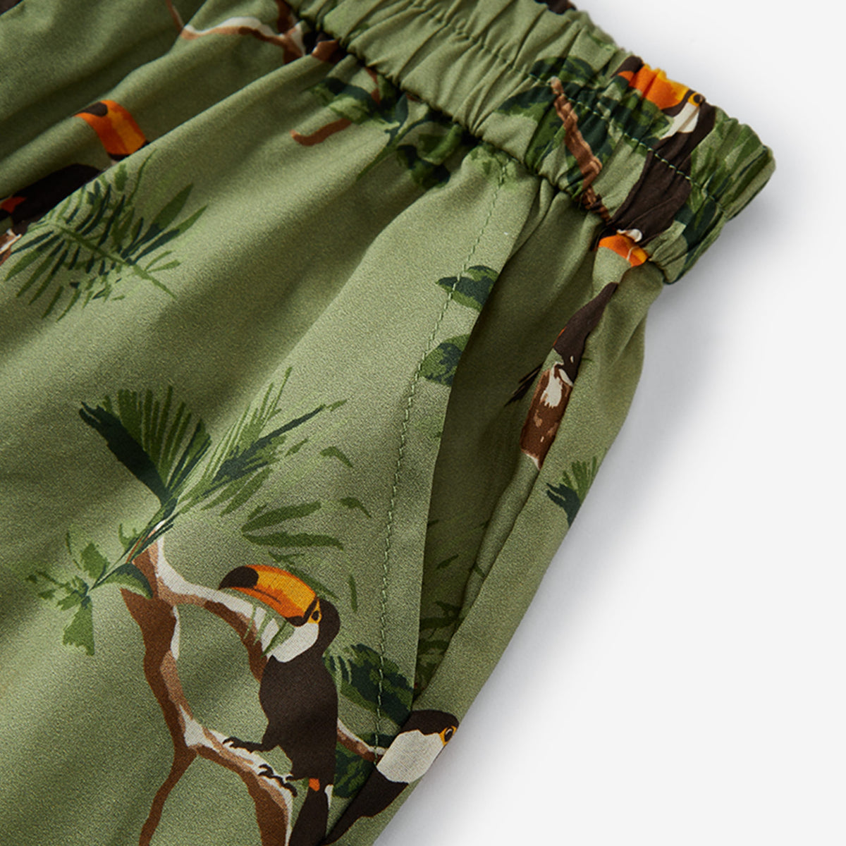 Toucan Collar Button-Up Shirt & Shorts Set