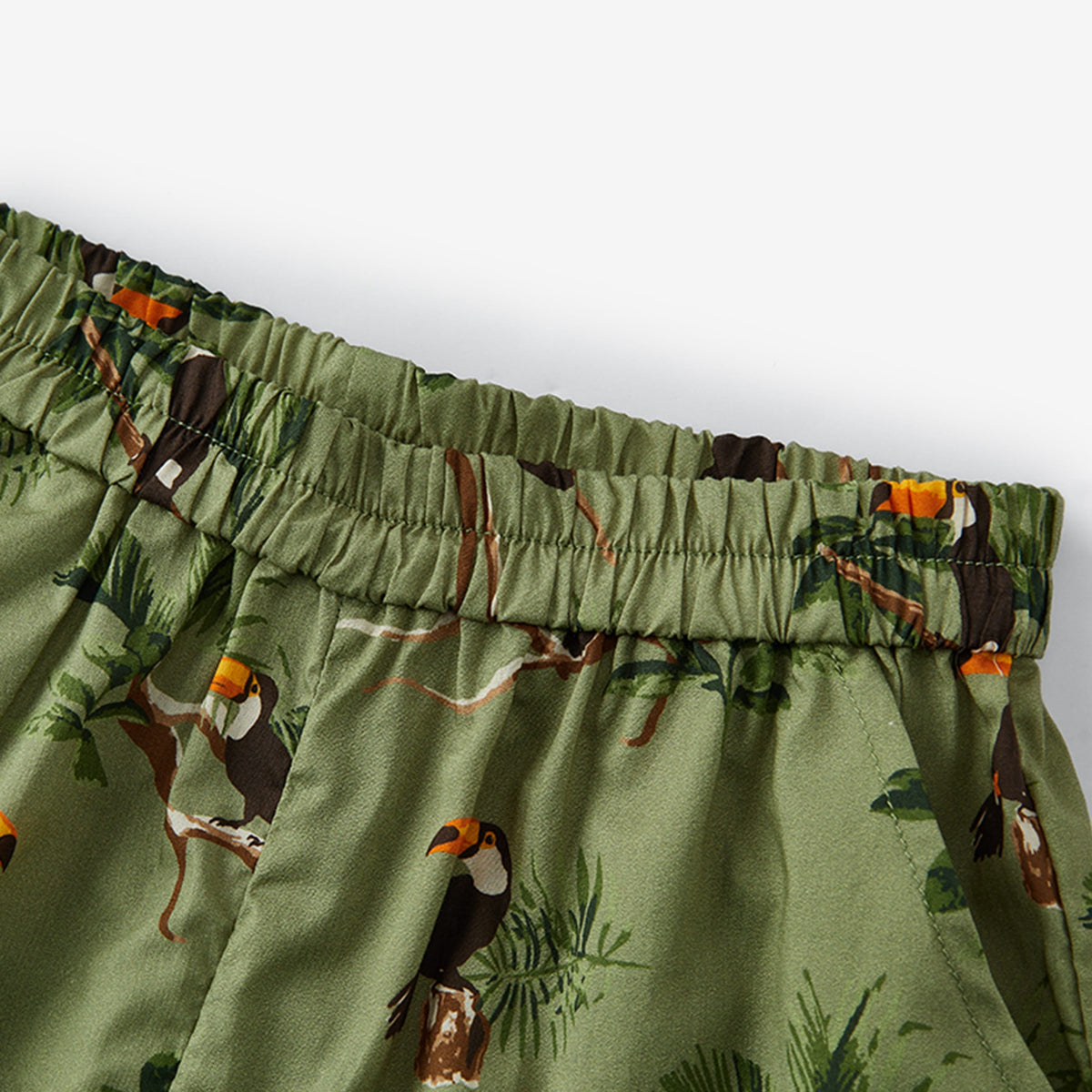 Toucan Collar Button-Up Shirt & Shorts Set