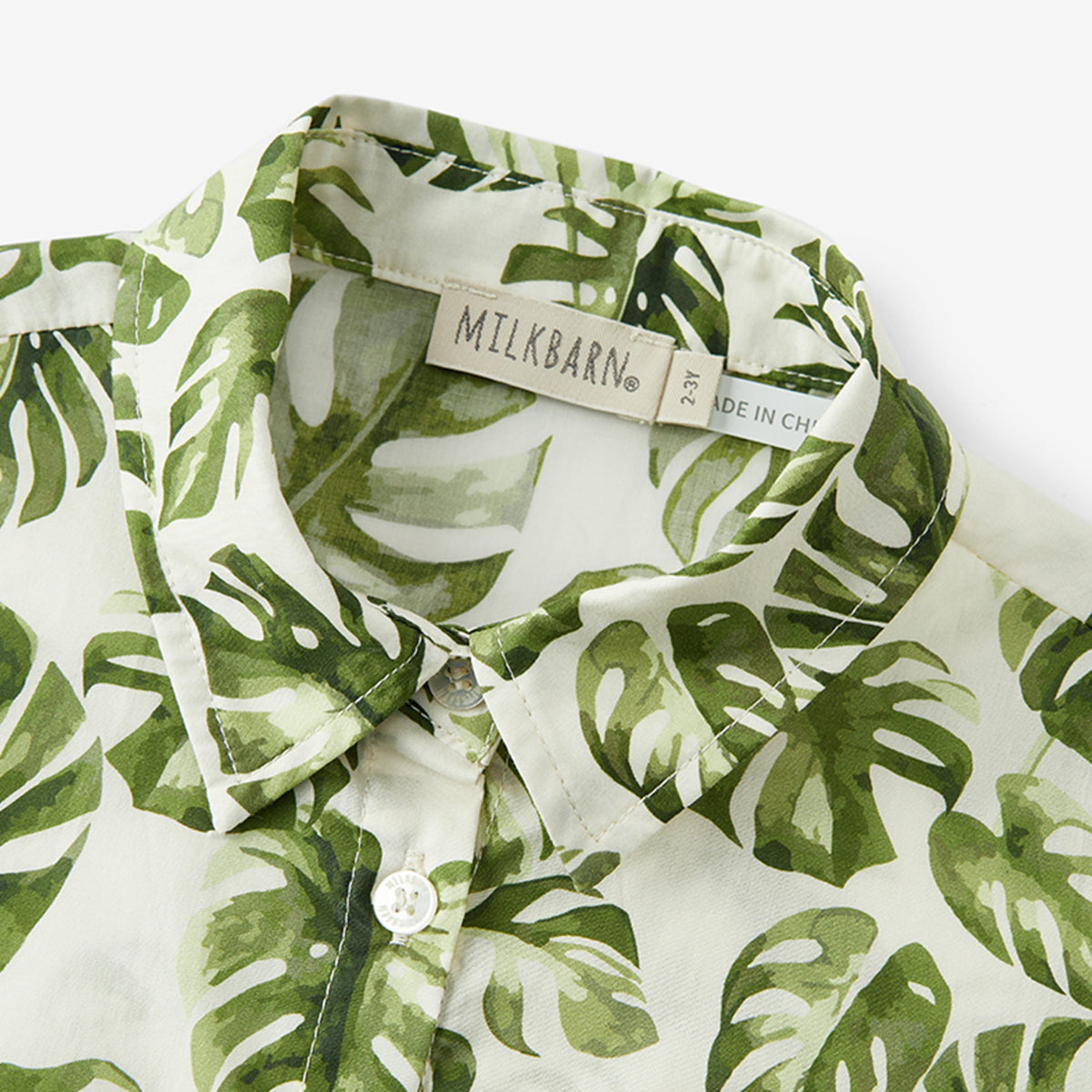 Island Leaf Collar Button-Up Shirt & Shorts Set