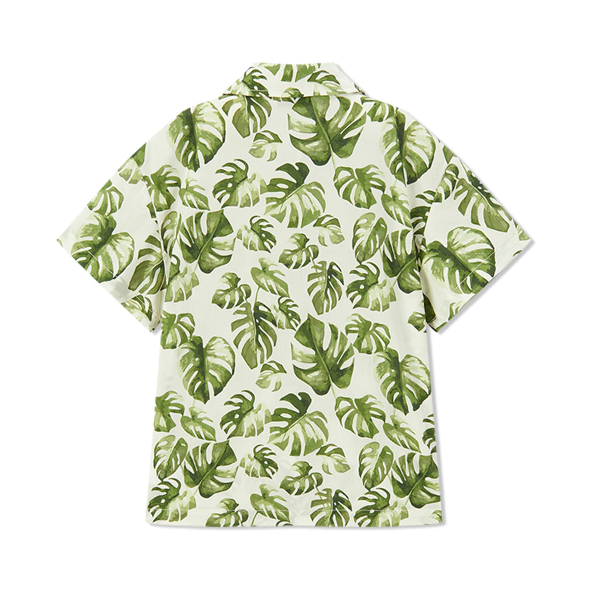 Island Leaf Collar Button-Up Shirt & Shorts Set