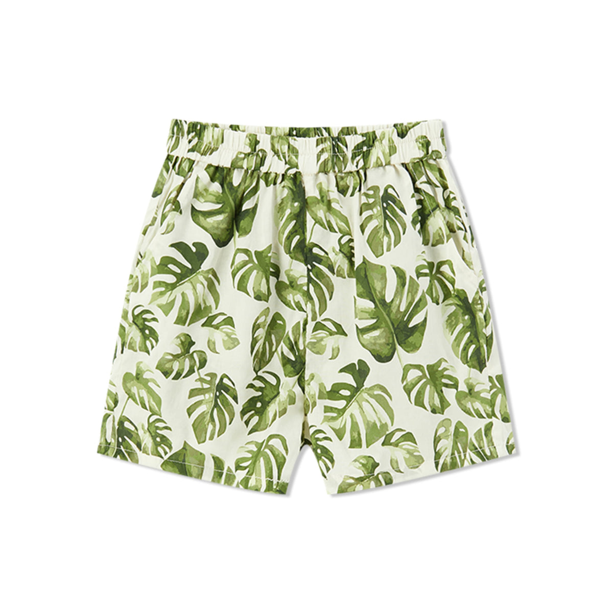 Island Leaf Collar Button-Up Shirt & Shorts Set