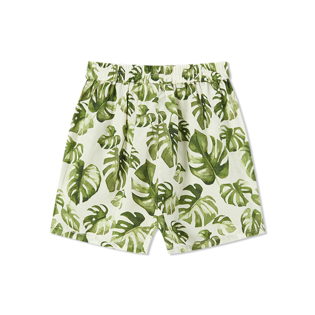 Island Leaf Collar Button-Up Shirt & Shorts Set