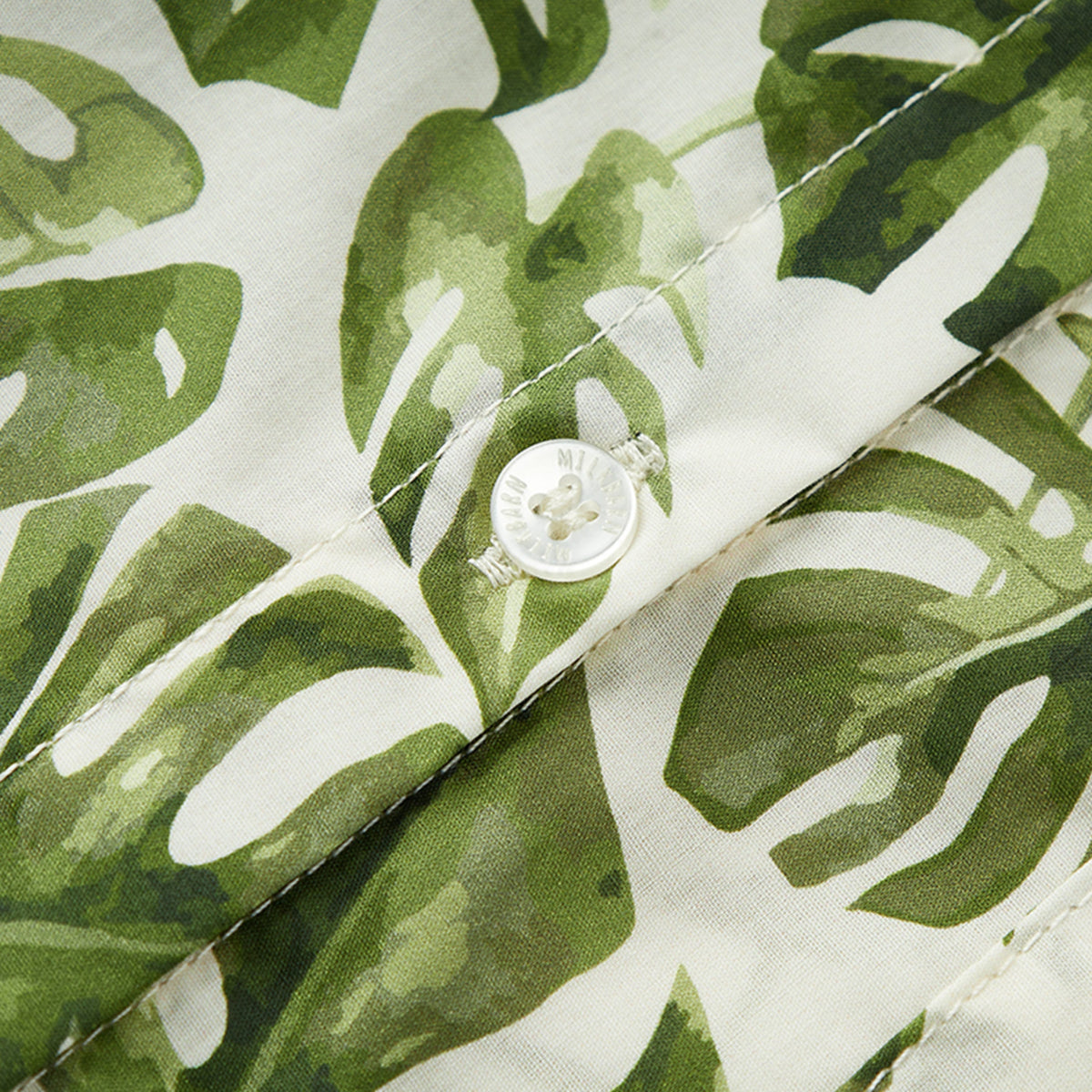 Island Leaf Collar Button-Up Shirt & Shorts Set