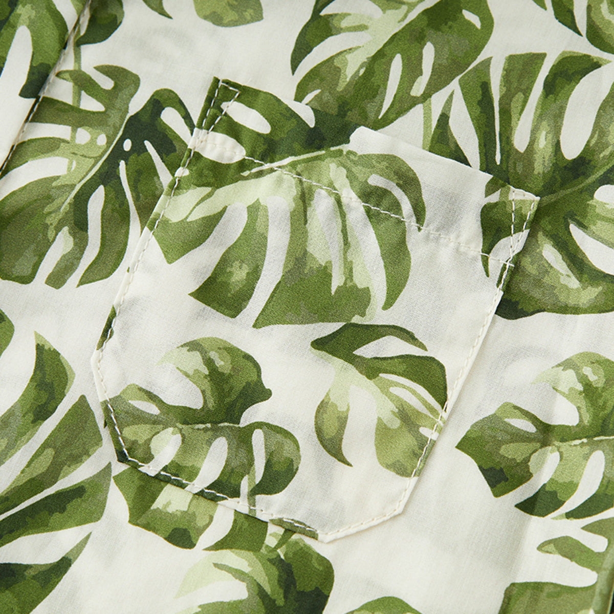 Island Leaf Collar Button-Up Shirt & Shorts Set